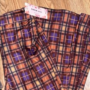 SHEIN MOD Plaid Dress Pants